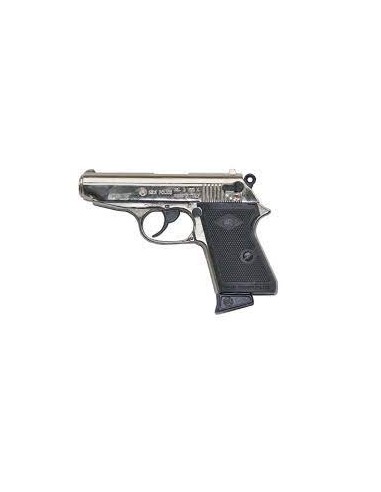 PISTOLET A BLANC BRUNI - NEW POLICE - CAL 8MM - NICKEL