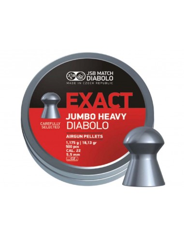 BOITE 500 PLOMBS JSB EXACT JUMBO HEAVY - 5.52 MM (1.175 GR) C30