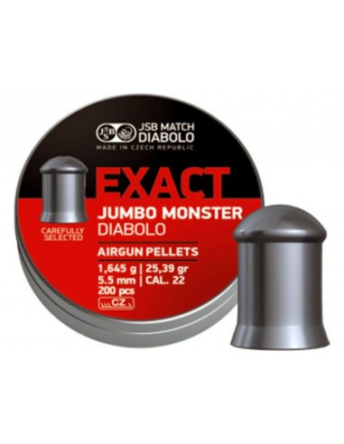 BOITE 200 PLOMBS JSB EXACT JUMBO MONSTER - 5.52 MM (1.645 GR) C50