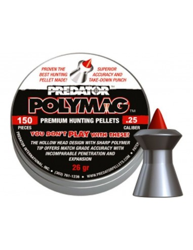 BOITE 150 PLOMBS JSB PREDATOR POLYMAG - 6.35 MM (1.645 GR) C50