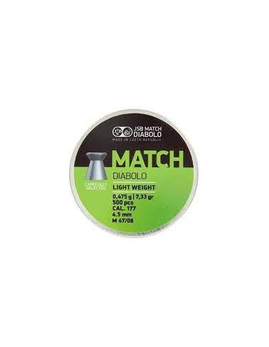 BOITE 500 PLOMBS JSB MATCH LEIGHT WEIGHT - 4.50 MM (0,475 GR) C50