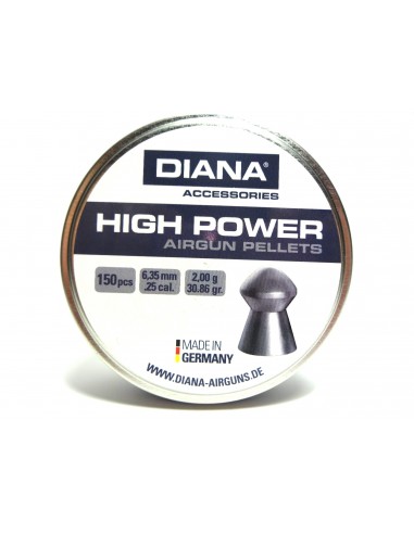 BOITE 150 PLOMBS DIANA HIGH POWER - 6.35 MM (2.00 GR)