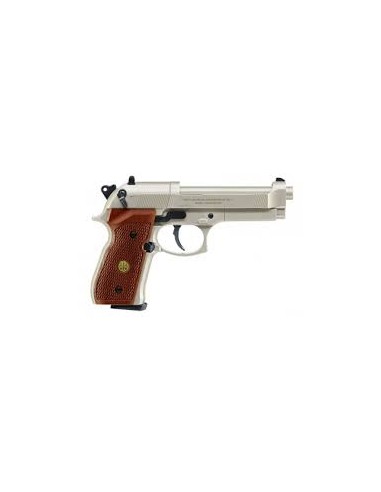 PISTOLET CO2 BERETTA 92-FS NICKEL BOIS / 419.00.03