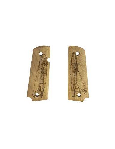 PLAQUETTES BOIS SWISS ARMS 1911 BOMBARDIER / 603736