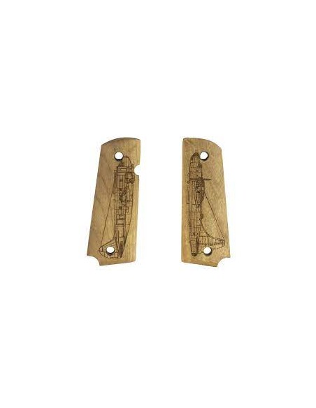 PLAQUETTES BOIS SWISS ARMS 1911 BOMBARDIER / 603736******************