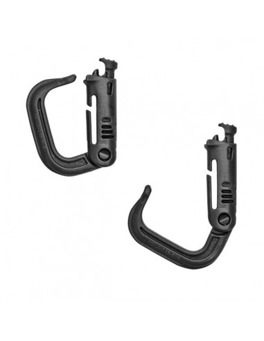 KIT 2 CARABINERS ZWART SYSTEM MOLLE PLASTIK