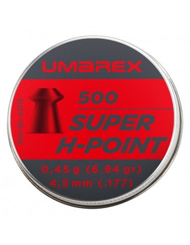 BOITE 500 PLOMBS UMAREX SUPER H-POINT - 4,5 MM (0,45G) / 4.1713