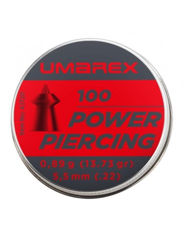 BOITE 100 PLOMBS UMAREX POWER PIERCING - 5,5 MM (0,89G) / 4.1720*****