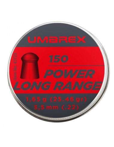 BOITE 150 PLOMBS UMAREX POWER LONG RANGE - 5,5 MM (1,65G) / 4.1723