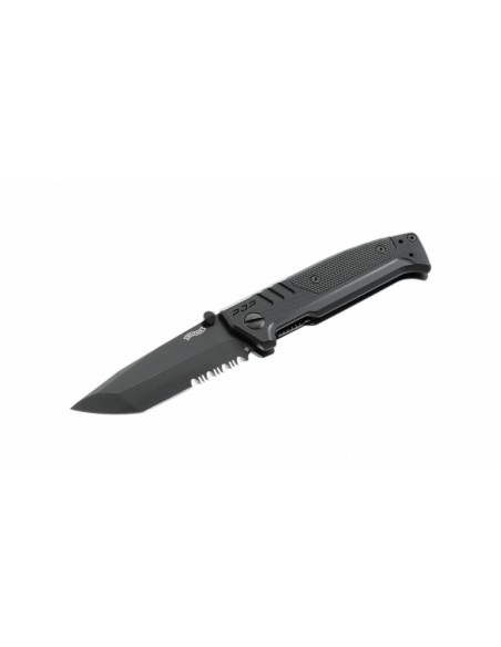 COUTEAU WALTHER PDP TANTO SERRATED BLACK PLIANT - D2 / 5.0882 PROMO**