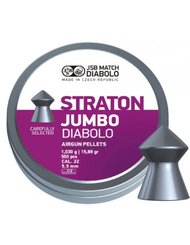 BOITE 500 PLOMBS JSB STRATON JUMBO POINTUS - 5.50 MM (1.03 GR) C30