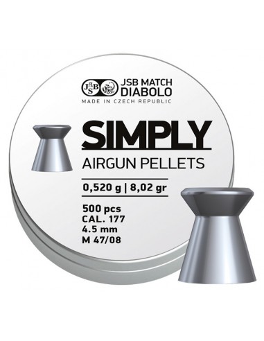 BOITE 500 PLOMBS JSB SIMPLY - 4.5 MM (0.52 GR) C50