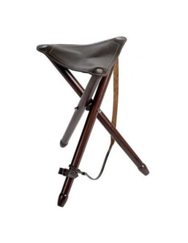 TREPIED LUXE "ADC" BOIS+CUIR 80 CM