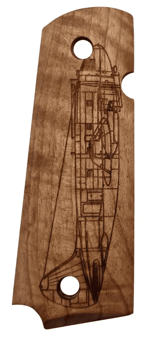 PLAQUETTES BOIS SWISS ARMS 1911 BOMBARDIER / 603736