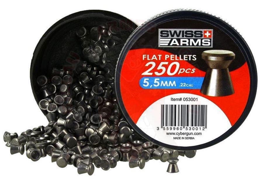 BOITE 250 PLOMBS PLATS SWISS ARMS - 5.5 MM