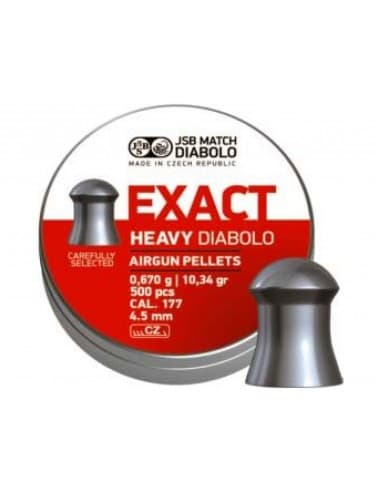 BOITE 500 PLOMBS JSB EXACT HEAVY - 4.52 MM (0,67 GR) C45