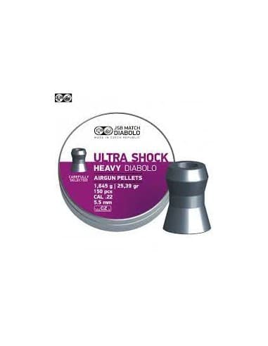 BOITE 150 PLOMBS JSB UTRA SHOCK HEAVY - 5.5 MM (1.645 GR) C50